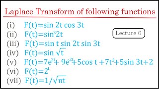 Laplace TransformExample on laplace transform of elementary functionsLecture 6Theta Classes [upl. by Lindberg212]