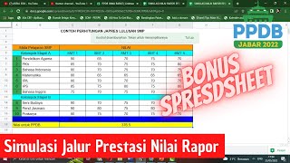 SIMULASI JALUR PRESTASI NILAI RAPOR PPDB SMA PROV JAWA BARAT 2022 2023 [upl. by Elbon634]