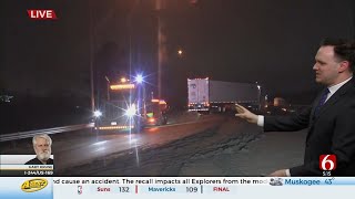 Semi Truck Going Wrong Way Closes Highway 169 Ramp [upl. by Gamages]