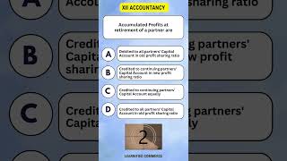 CBSE XII Accountancy MCQs  Retirement of Partner Firm  Accumulated Profits quiz [upl. by Engis]