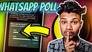 Poll vote kaise badaye WhatsApp par new trick and tips  WhatsApp Poll [upl. by Billye]