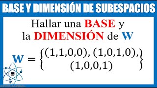 BASE y DIMENSIÓN de un Subespacio Generado por un conjunto de vectores en R4 [upl. by Bindman]