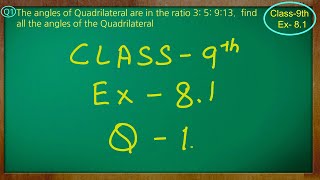 Class  9th Maths  Quadrilaterals  Ex 81 Q no 1 solved ncert cbse [upl. by Nayr]