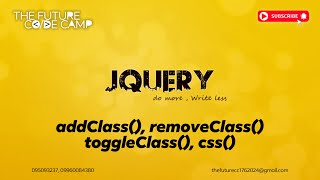 7 jQuery  addClass removeClass toggleClass css [upl. by Tedie]