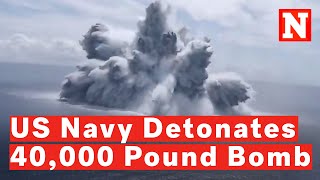 Watch Massive Explosion In Ocean After Navy Sets Off 40000Pound Bomb [upl. by Osrit]