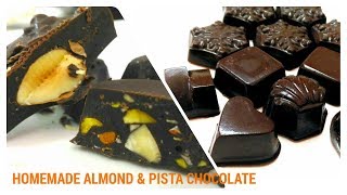 CHOCOLATE DAY SPECIAL  HOMEMADE ALMOND amp PISTACHIO CHOCOLATE RECIPE [upl. by Olnay167]