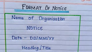 Format of Notice ✍🏻Notice [upl. by Humfrid435]