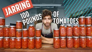 Canning 100 Pounds of Tomatoes with an Italian Pro Cook [upl. by Sirromal246]