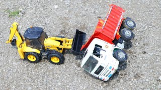 Mahindra Tipper And Swaraj Dumper Accident Pond River Pulling Out JCB Machine  HMT Tractor  CS Toy [upl. by Sisto]