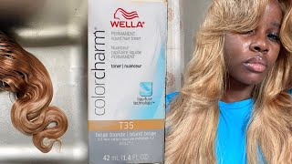 How to use Wella toner T35 on bleached hair  BRASSY to BEIGE [upl. by Josias461]