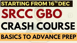 SRCC GBO crash course started Video classes Study Plan E  books SRCC mocks Demo lectures [upl. by Nwahs]