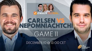 Carlsen  Nepomniachtchi  Game11  World Chess Championship  Howell Houska Snare [upl. by Dammahom]