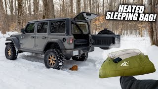 0° Jeep Camping w ONLY Heated Sleeping Bag [upl. by Anna-Diane]