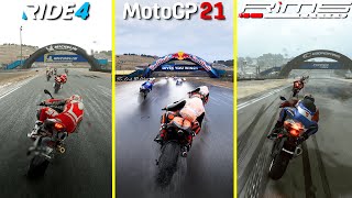 RIDE 4 vs MotoGP 21 vs RiMS Racing PS5 Ultra Realistic Next Gen Graphics Comparison [upl. by Madelle314]