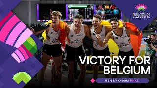 Belgian Tornados claim backtoback 4x400m gold  World Athletics Indoor Championships Glasgow 24 [upl. by Silver984]