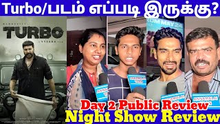 Turbo Day 2 Public Review  Turbo Night Show Review  Turbo Tamil Review  Mammootty [upl. by Nnairda]