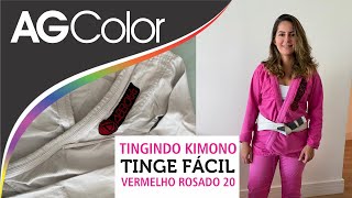 TINGE FÁCIL  TINGINDO KIMONO COM O VERMELHO ROSADO 20 [upl. by Anicul239]