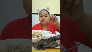 Eating bamboo shoots with grilled fish mukbang eatingbambooshoots food sorts [upl. by Aronaele]