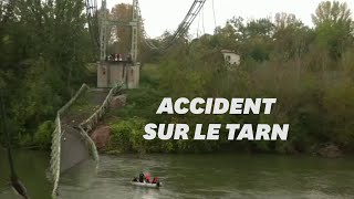 Les images du pont effondré audessus du Tarn près de Toulouse [upl. by Nueoras245]