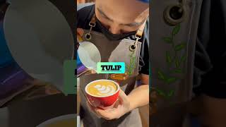 TULIP LATTEcoffee barista coffeelover trending shortvideo viralshorts [upl. by Igic]