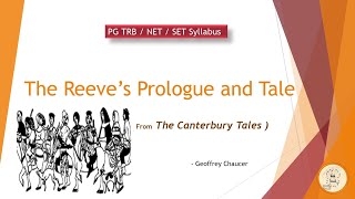 The Reeves Prologue and Tale  The Canterbury Tales  Geoffrey Chaucer  PG TRB NET SET  in Tamil [upl. by Acenom]