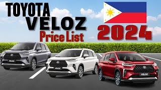 Toyota Veloz Price List in Philippines 2024 [upl. by Reames]