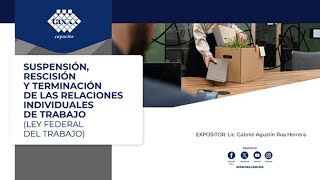 Suspensión rescisión y terminación de las relaciones individuales de trabajo [upl. by Odnarb460]