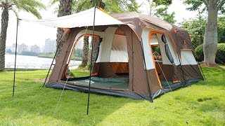 KTT Extra Large Tent 12 Person StyleA Family Cabin Tents2 RoomsStraight Wall 3 Doors [upl. by Rhianna879]