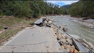 The road to Chimney Rock is gone  Hurricane Helene aftermath [upl. by Fairweather]