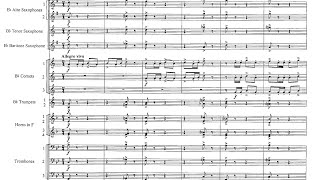 Score Buglers Holiday  Leroy Anderson 1954 for trumpet trio and wind band [upl. by Veal]