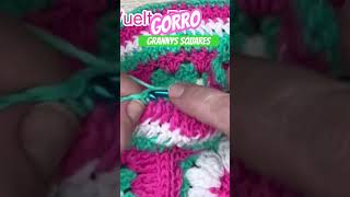 GORRO tejido al CROCHET de Grannys Squares De MODA Hilo o Lana [upl. by Ardnasil]