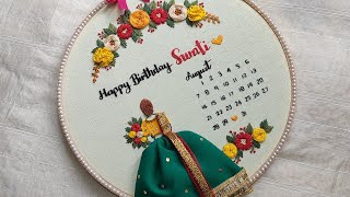 Calendar Hoop Art  Step by step tutorial  Embroidery for Beginners  Gossamer [upl. by Isman864]