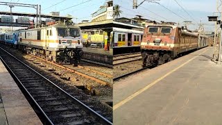 2 in 1 Double Decker Express amp Shatabdi Express Crossing  Train Videos Indian Railways [upl. by Ahtelrac]