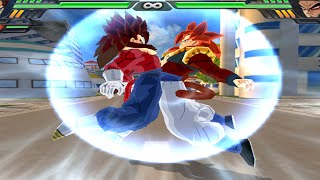 Fusion Gogeta SSJ4 and Vegetto SSJ4  Gogetto SSJ4 vs Broly SSJ4 DBZ Budokai Tenkaichi 3 MOD [upl. by Myrtice]