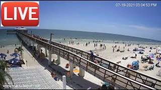 Florida Live Beach Cam on Fort Myers Beach Fishing Pier at Pierside Bar and Grill [upl. by Caryn]