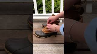 How to tie Bean Boots with an Eastland Knot 🦞 Preppy Style [upl. by Valsimot569]