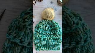 Make a Snowchaser Hat with me from a skein of yarn to a finished hat quiet video about knitting [upl. by Airot]