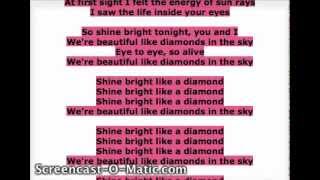 Diamonds Rihanna Lyrics [upl. by Knowling39]