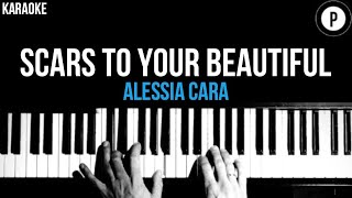 Alessia Cara  Scars To Your Beautiful Karaoke SLOWER Acoustic Piano Instrumental Cover Lyrics [upl. by Heman]