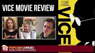 VICE Christian Bale  Nadia Sawalha amp The Popcorn Junkies Family Movie Review [upl. by Nathanil]