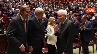 Mattarella alla Camera per celebrare Matteotti lapplauso al suo arrivo [upl. by Lamej]