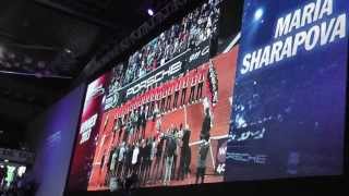 Maria Sharapova vs Li Na winner ceremony Part 2  Porsche Tennis Grand Prix 2013 [upl. by Llenol408]