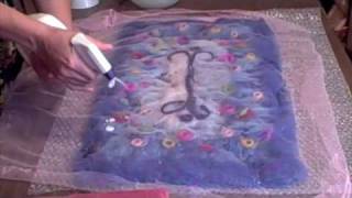 Wet felting 5  wetting the wool [upl. by Ellenrad210]