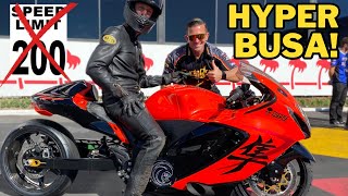 Trying to BREAK 200 mph FIRST time out with Brand New 700 HP Suzuki Hyperbusa Street Bike [upl. by Smitty183]