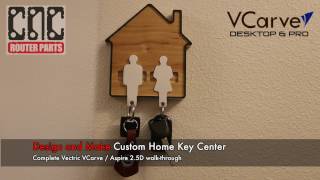 Design and Make a 25D Key Ring Holder Complete VCarve WalkThrough [upl. by Aehcim]