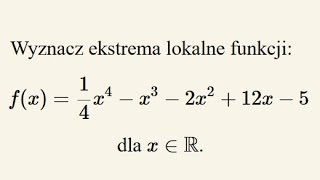 Ekstrema lokalne funkcji  zadanie [upl. by Siloa428]