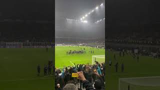 INTER SOTTO LA CURVA DOPO LA VITTORIA CON L’ARSENAL [upl. by Alyl103]