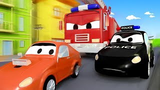 Der Streifenwagen in Autopolis  Franks Geburtstagsparty  Autopolis 🚒 Cartoons für Kinder 🚓 [upl. by Lonna]