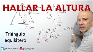 HALLA LA ALTURA DE UN TRIÁNGULO EQUILÁTERO dado un lado [upl. by Marne]