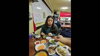 First breakfast in Seoul 청국장이랑 순두부랑 돼지구이백반 seoul soup korea travel foodie [upl. by Lazor]